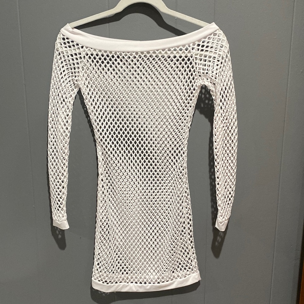 off the shoulder mesh dress